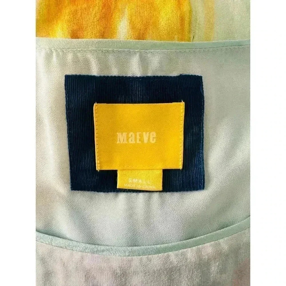 Anthropologie Maeve Silk Abstract Art Tunic Dress Lined Women’s Size Small - Picture 3 of 7